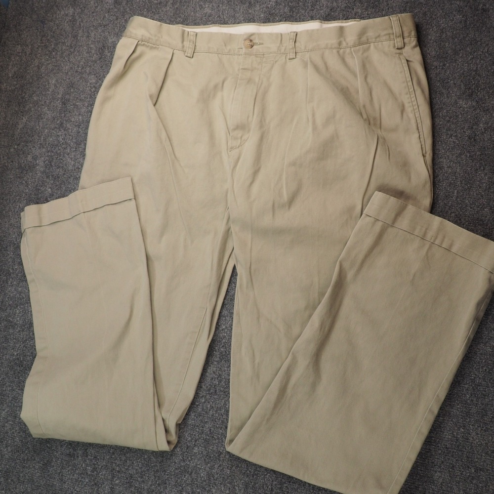 Polo Ralph Lauren Classic Fit Mens 40x38 Chino Khaki Tan Pleated Cuffed Preppy